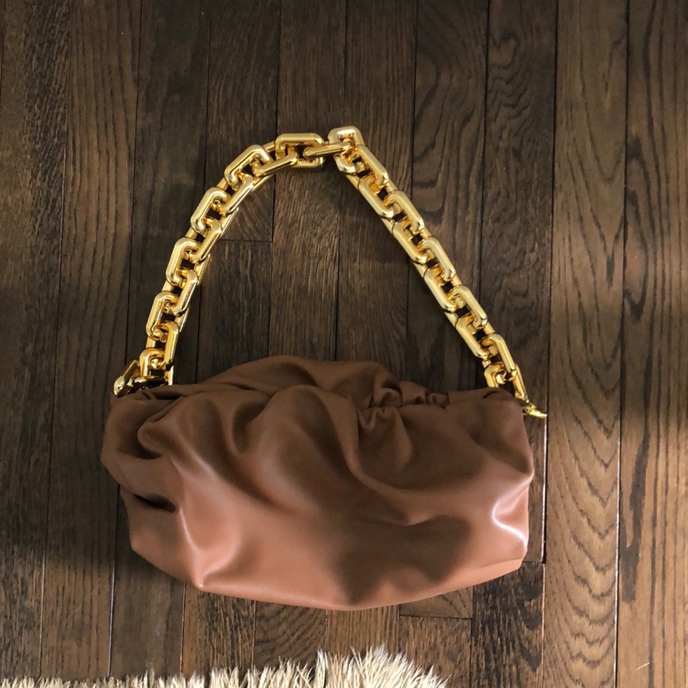 Brown Purse W/ Oversized Chain